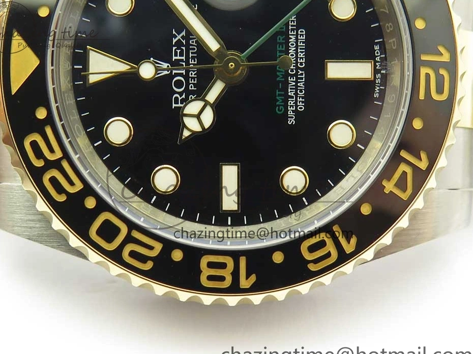 1219 Tailored GMT-Master II 116713 LN Black Ceramic Thick YG Wrapped 904L Steel 1:1 Noob Best Edition A3187 (Correct Hand Stack) 3304